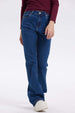 Jeans niña azul básico flare de denim