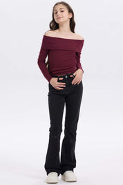 Jeans para niña básico flare negro