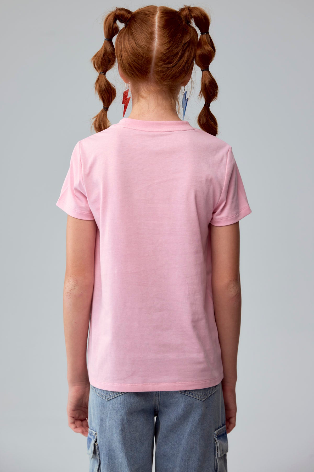 Polera Niña Básica Estampada Rosado