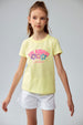 Polera Niña Básica Estampada Amarillo
