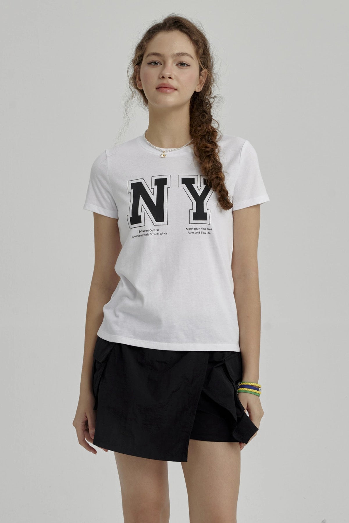 Polera Niña Básica Estampada Blanco