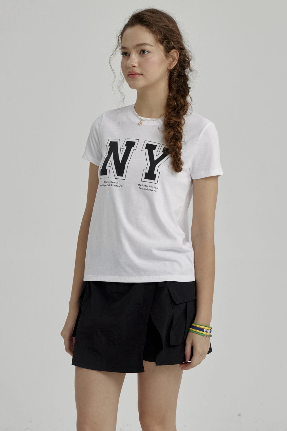 Polera Niña Básica Estampada Blanco