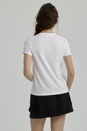 Polera Niña Básica Estampada Blanco