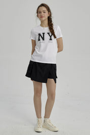 Polera Niña Básica Estampada Blanco