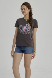 Polera Niña Básica Estampada Marengo