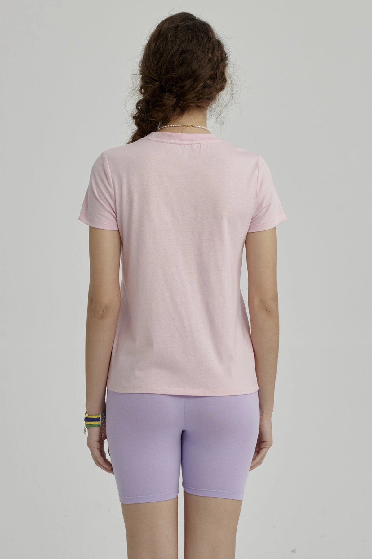 Polera Niña Básica Estampada Rosado