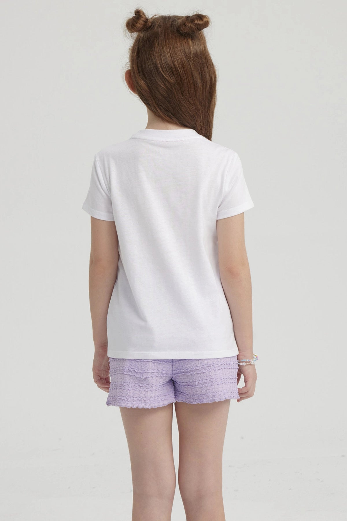 Polera Niña Básica Estampada Blanco