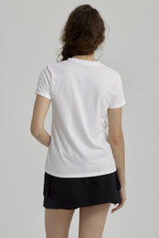 Polera Niña Básica Estampada Blanco