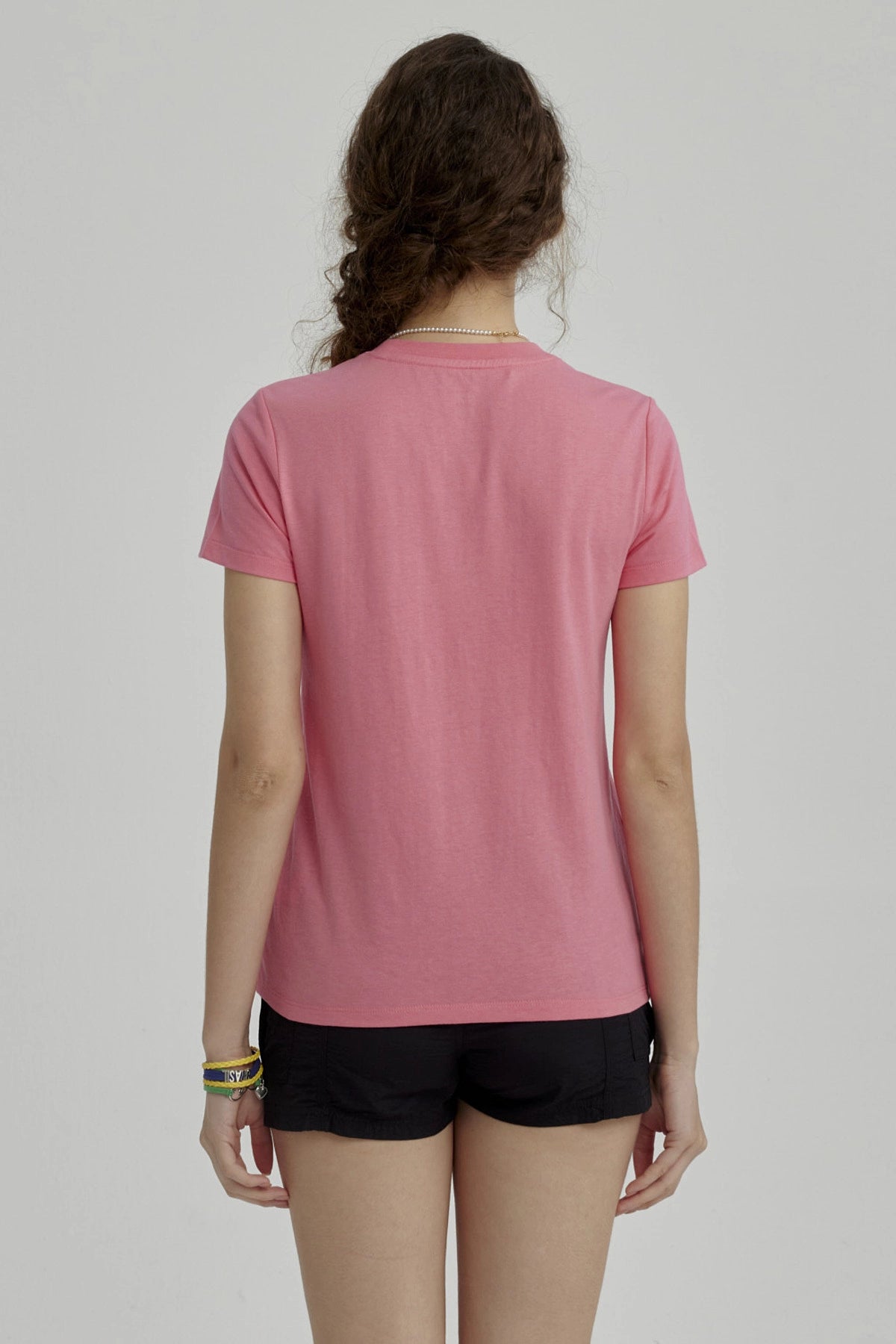 Polera Niña Básica Estampada Fucsia