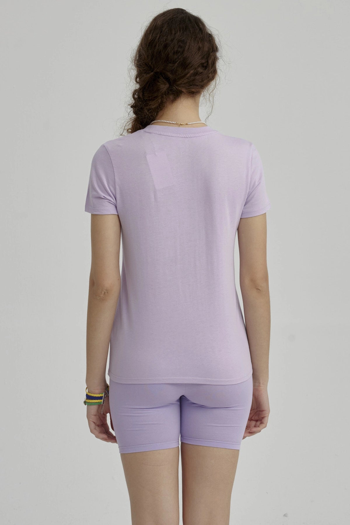 Polera Niña Básica Estampada Lila