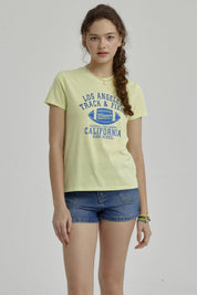 Polera Niña Básica Estampada Verde Claro