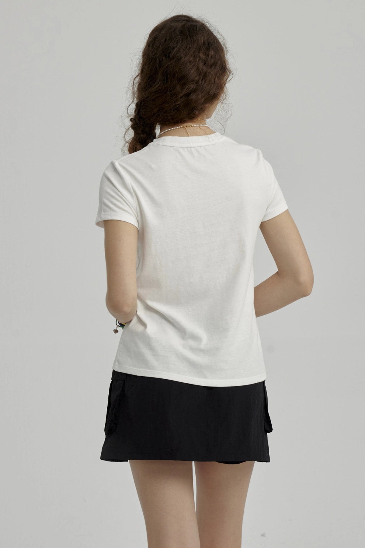 Polera Niña Básica Estampada Crudo