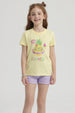 Polera Niña Básica Estampada Amarillo