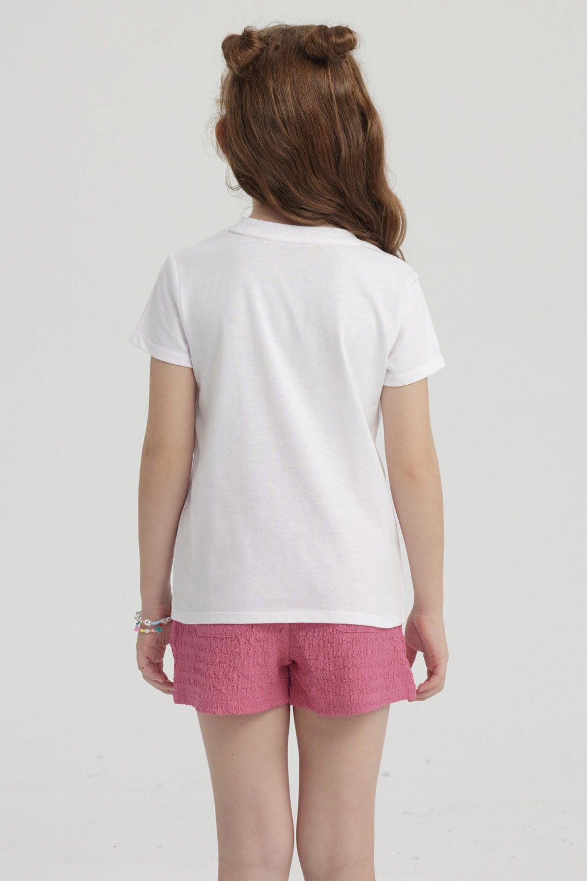 Polera Niña Básica Estampada Blanco