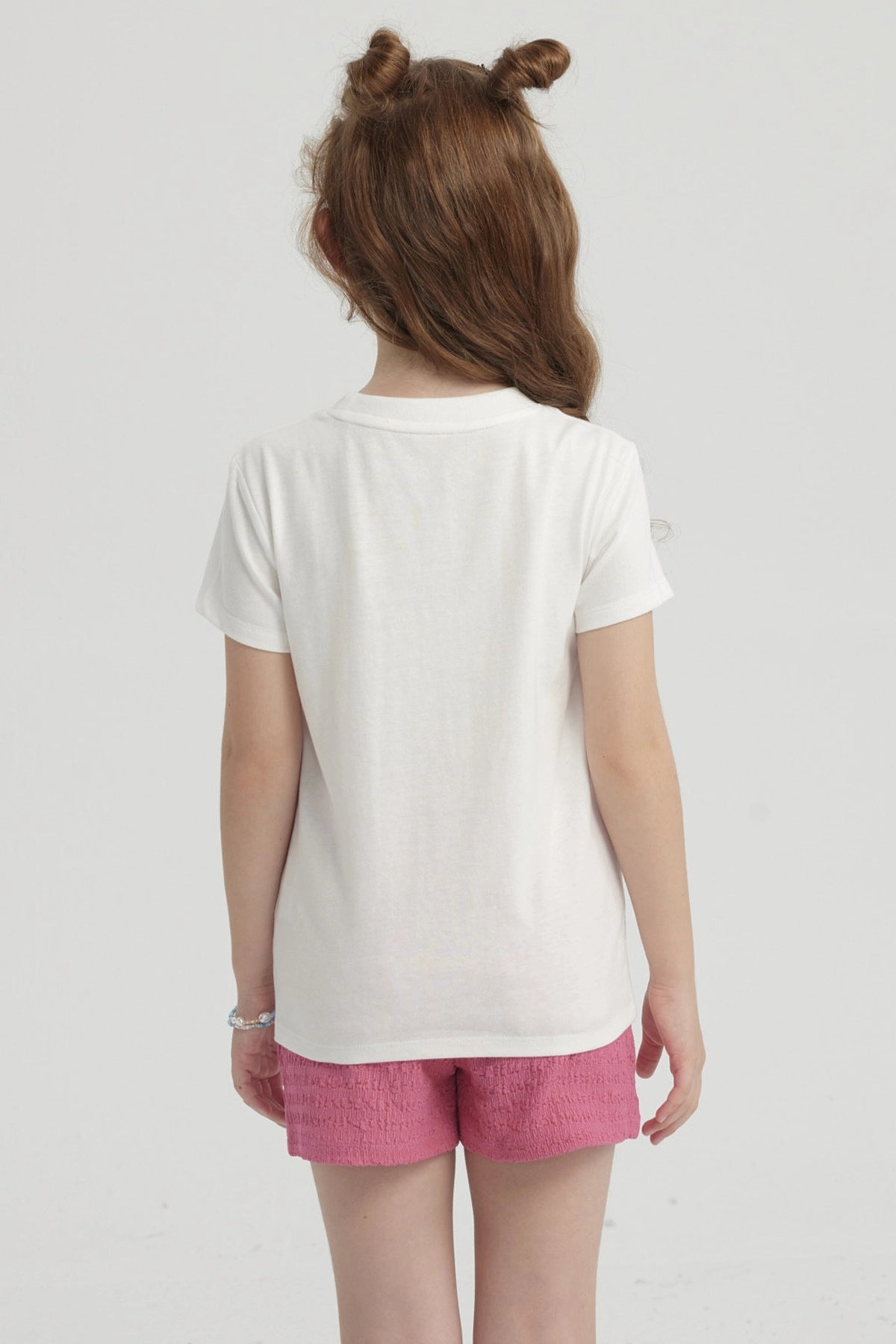 Polera Niña Básica Estampada Crudo