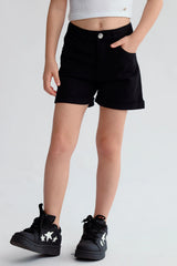 Short Niña Gabardina Básico Negro
