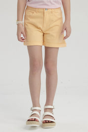 Short Niña Gabardina Básico Coral