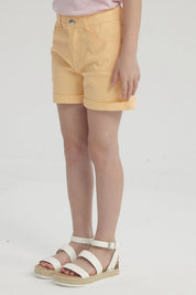 Short Niña Gabardina Básico Coral