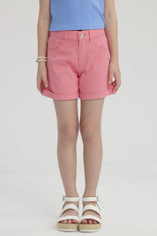 Short Niña Gabardina Básico Rosado