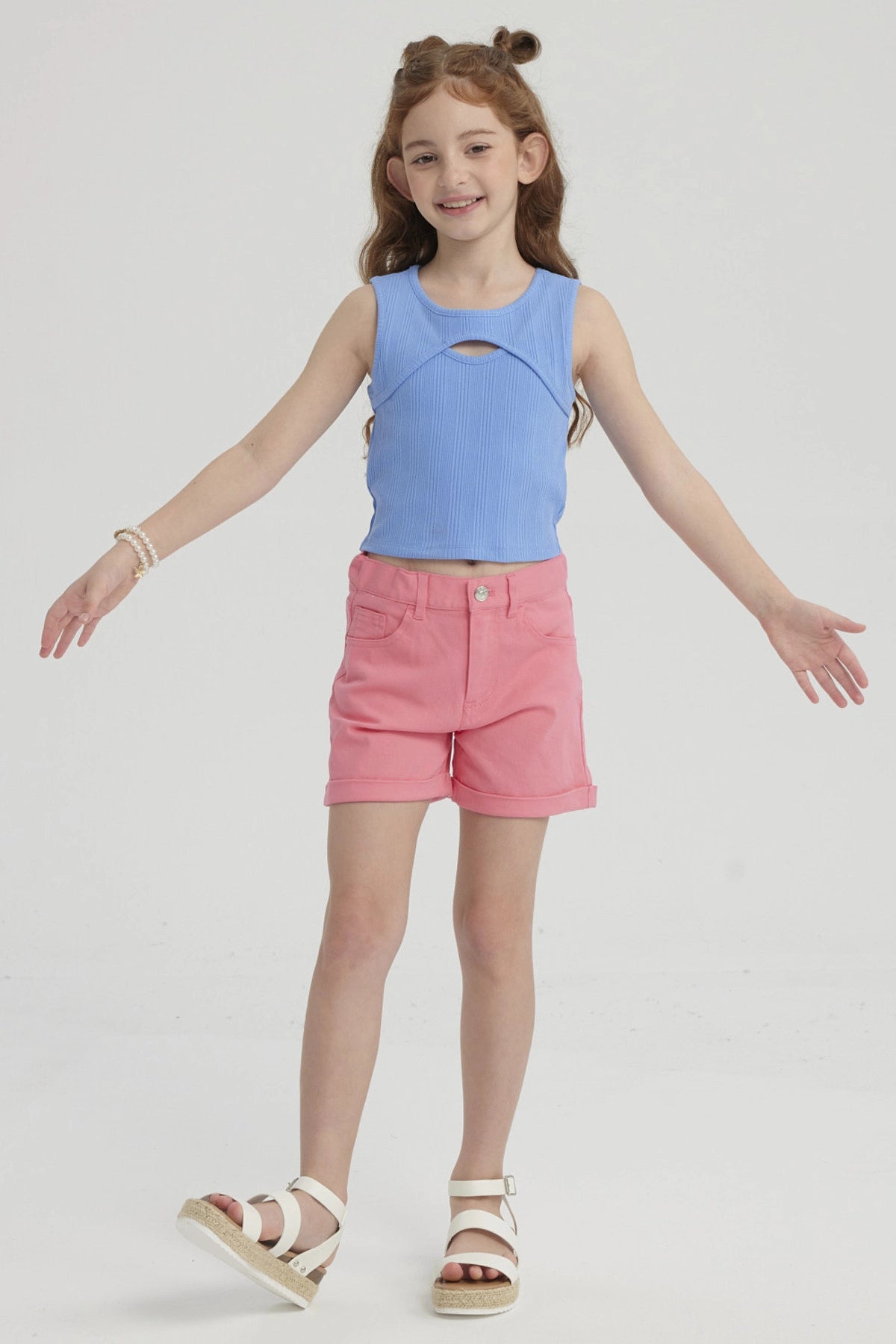 Short Niña Gabardina Básico Rosado