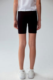 Calza niña biker café con estampado de leopardo y cintura elástica