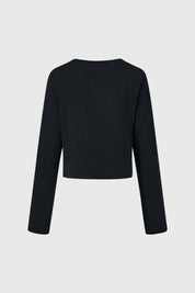 Polera Niña Crop Con Print Negro