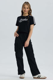 Pantalón Niña Parchute Cargo Negro