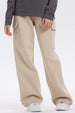 Pantalón buzo niña cargo beige con bolsillos grandes