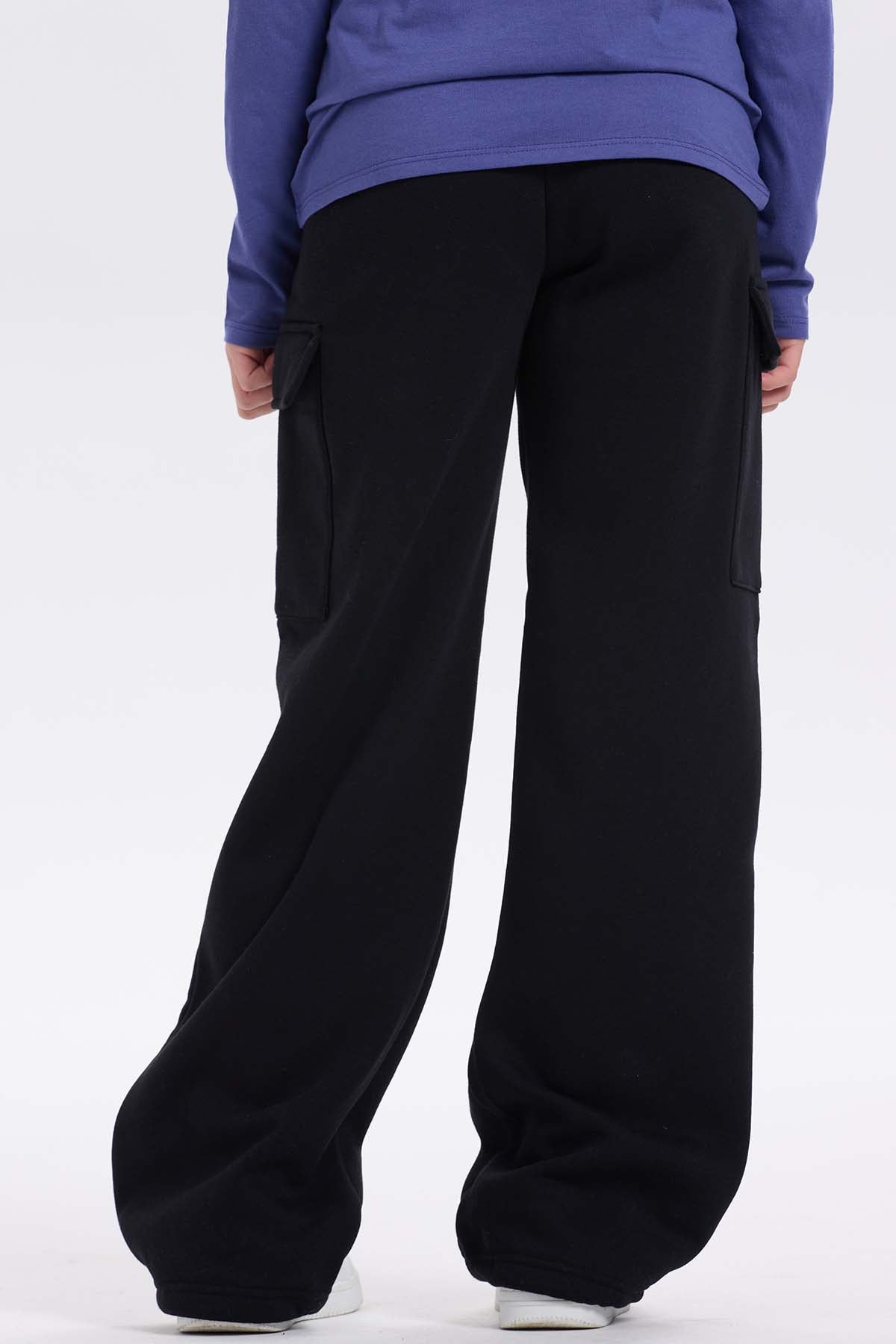 Pantalón Buzo Niña Cargo Negro