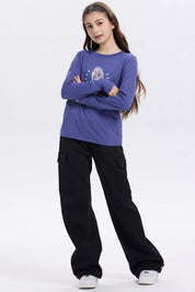 Pantalón Buzo Niña Cargo Negro