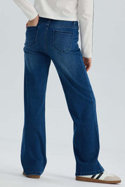 Jeans Niña Calce Recto Con Tachas Azul