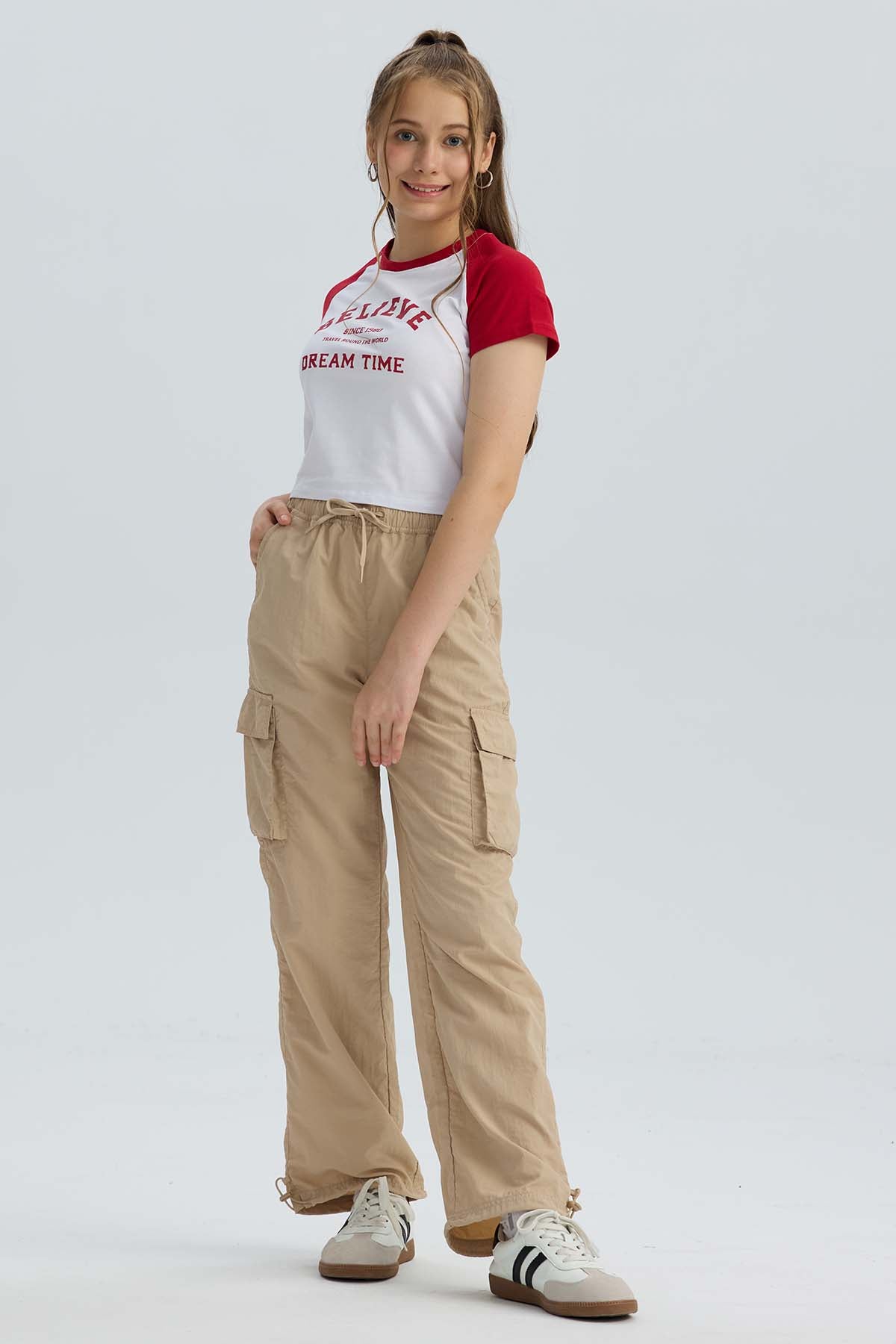 Polera Niña Print Posicional Rojo Oscuro