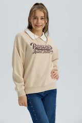 Polerón Niña Print Posicional Beige