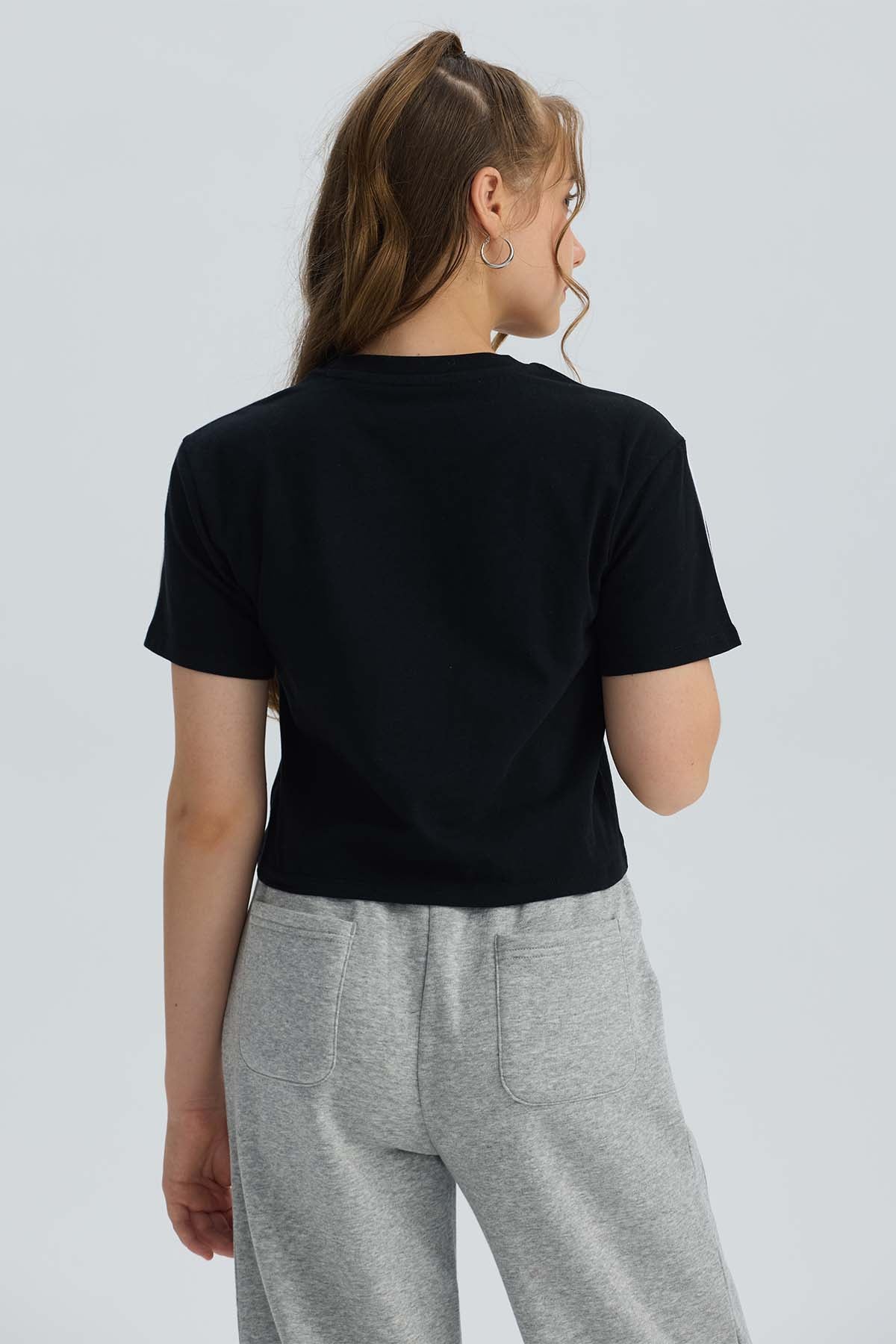 Polera Niña Print Posicional Negro
