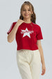 Polera Niña Print Posicional Rojo Oscuro