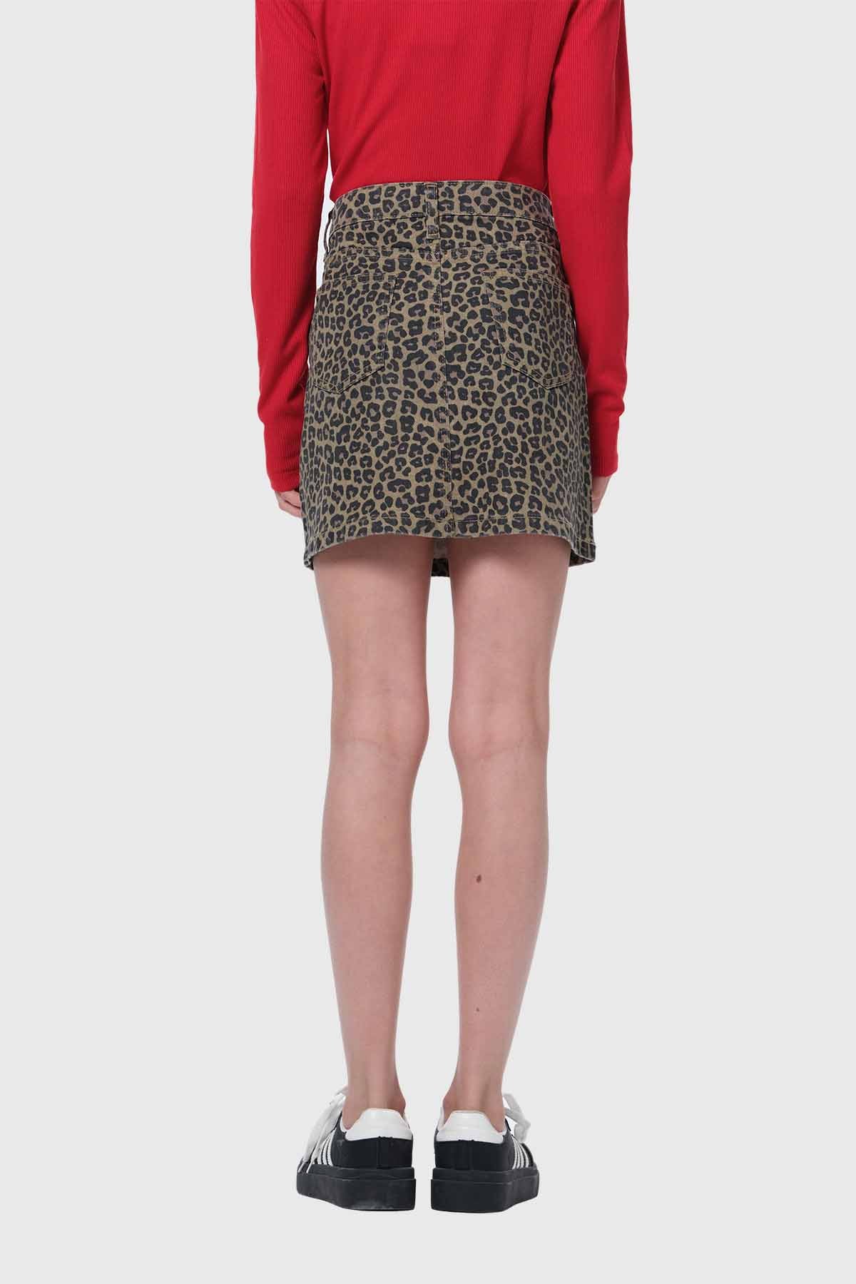 Falda Niña Animal Print Beige