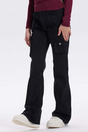 Jeans Niña Cargo Fit Flare Negro