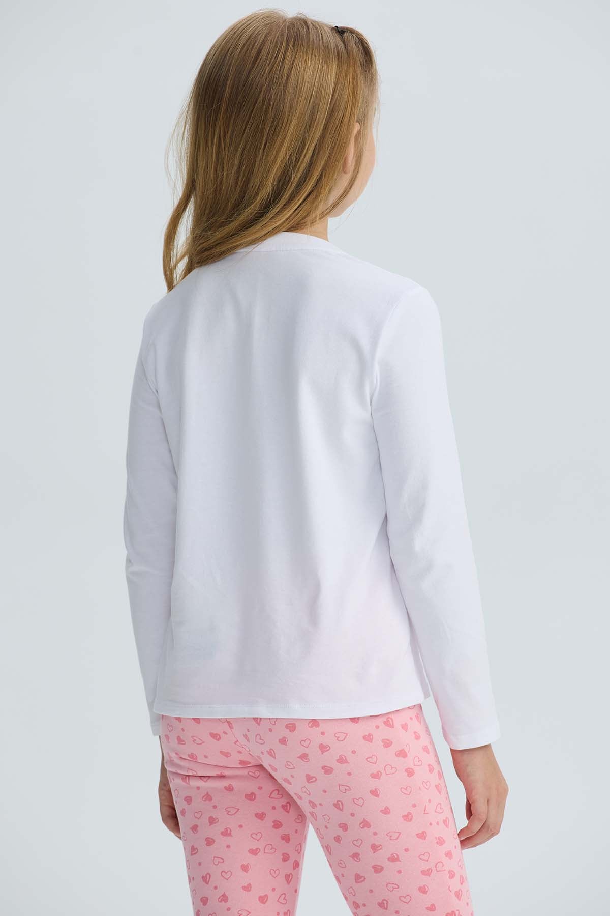 Polera Niña Lentejuelas Blanco