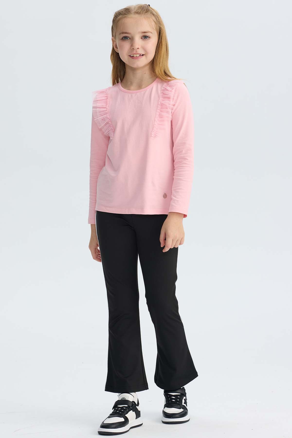 Calza Niña Con Pipping Negro