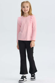 Calza Niña Con Pipping Negro