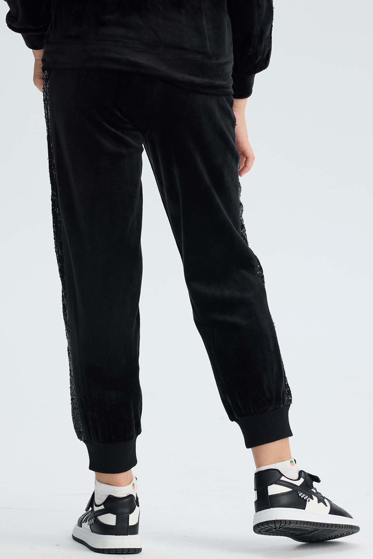 Pantalón Buzo Niña Plush Negro