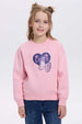Polerón niña print cerrado rosado
