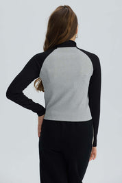 Polera Niña Medio Cierre Negro