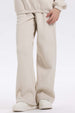 Pantalón buzo niña wide leg brillo beige