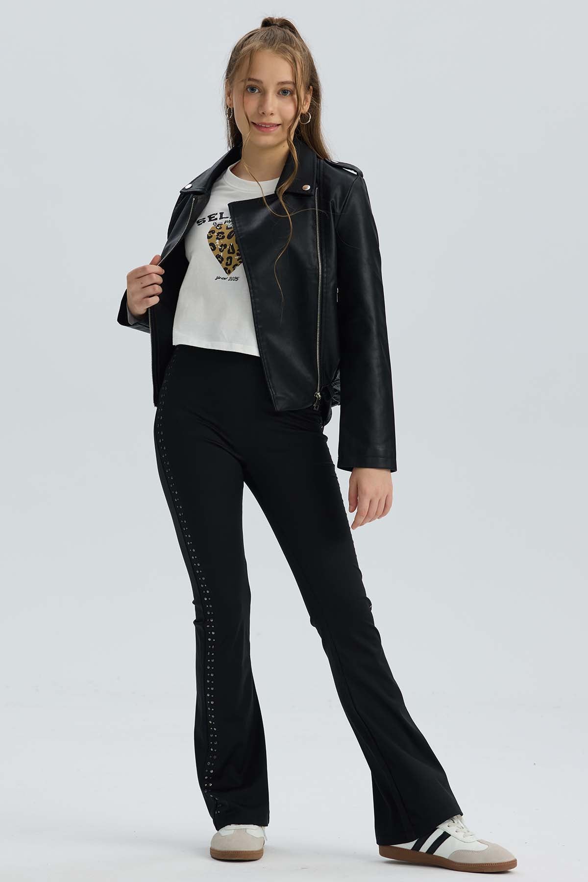 Chaqueta Niña Biker Negro