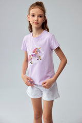 Polera Niña Textura Lila