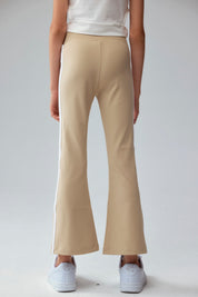 Calza Niña Flare Con Pretina Beige