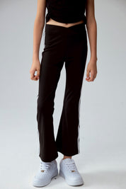 Calza Niña Flare Con Pretina Negro