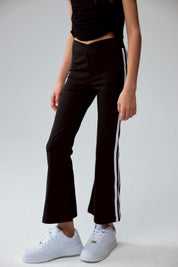 Calza Niña Flare Con Pretina Negro