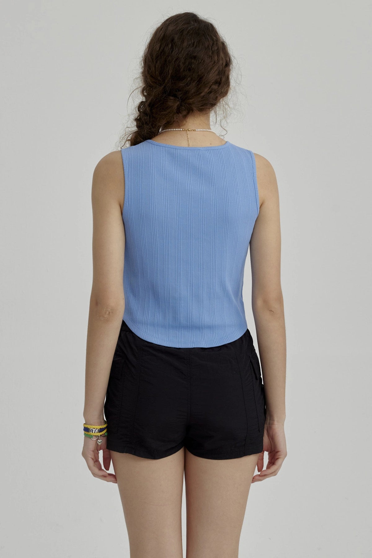 Polera Niña Con Peto Falso Celeste